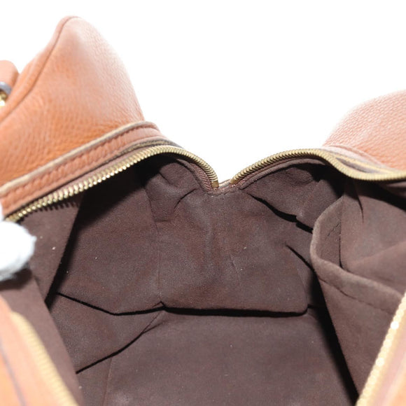 LOUIS VUITTON Mahina Runner PM Hand Bag Leather Brown M97052 LV Auth am11908V