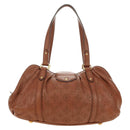 LOUIS VUITTON Mahina Runner PM Hand Bag Leather Brown M97052 LV Auth am11908V-2