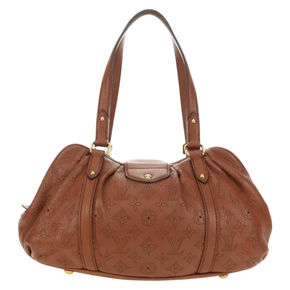 LOUIS VUITTON Mahina Runner PM Hand Bag Leather Brown M97052 LV Auth am11908V