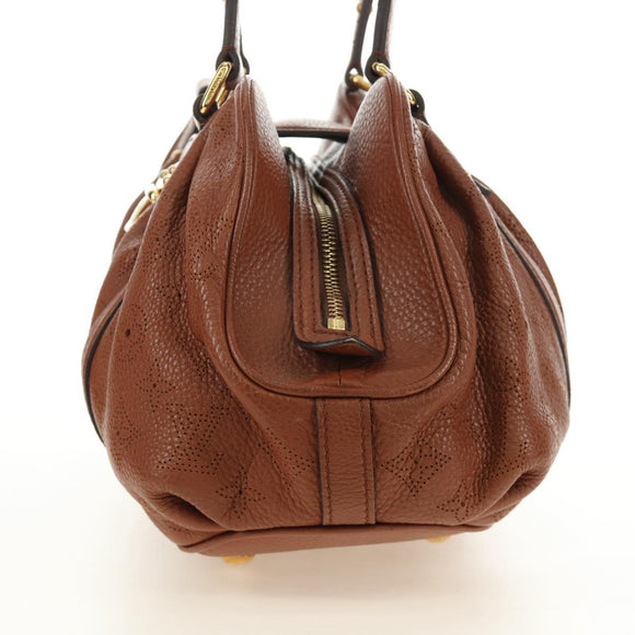 LOUIS VUITTON Mahina Runner PM Hand Bag Leather Brown M97052 LV Auth am11908V