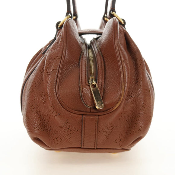 LOUIS VUITTON Mahina Runner PM Hand Bag Leather Brown M97052 LV Auth am11908V