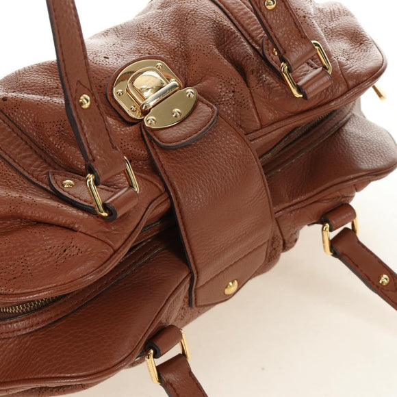 LOUIS VUITTON Mahina Runner PM Hand Bag Leather Brown M97052 LV Auth am11908V