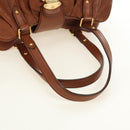 LOUIS VUITTON Mahina Runner PM Hand Bag Leather Brown M97052 LV Auth am11908V-7