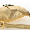FENDI Mamma Baguette Shoulder Bag Leather Gold Auth am11909SM-15