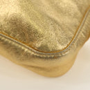 FENDI Mamma Baguette Shoulder Bag Leather Gold Auth am11909SM-23