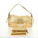 FENDI Mamma Baguette Shoulder Bag Leather Gold Auth am11909SM-12