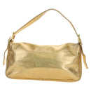 FENDI Mamma Baguette Shoulder Bag Leather Gold Auth am11909SM-4