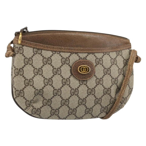 GUCCI GG Supreme Old Shoulder Bag PVC Beige Gold 378 02 020 Auth am11912