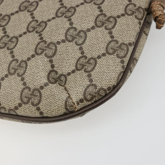 GUCCI GG Supreme Old Shoulder Bag PVC Beige Gold 378 02 020 Auth am11912