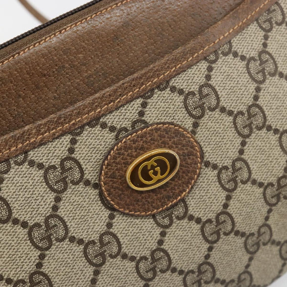 GUCCI GG Supreme Old Shoulder Bag PVC Beige Gold 378 02 020 Auth am11912