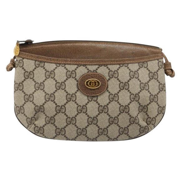 GUCCI GG Supreme Old Shoulder Bag PVC Beige Gold 378 02 020 Auth am11912