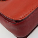 Miu Miu Ready Lock Hand Bag Leather 2way Orange Red Gold Auth am11916A-16