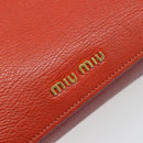 Miu Miu Ready Lock Hand Bag Leather 2way Orange Red Gold Auth am11916A-19