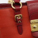 Miu Miu Ready Lock Hand Bag Leather 2way Orange Red Gold Auth am11916A-21