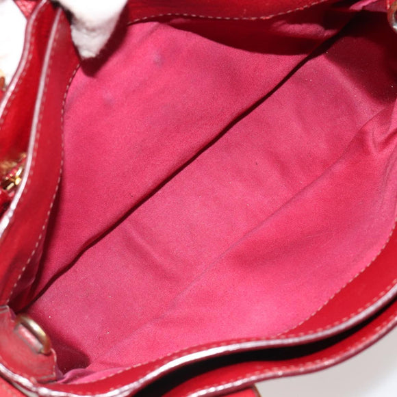 Miu Miu Ready Lock Hand Bag Leather 2way Orange Red Gold Auth am11916A