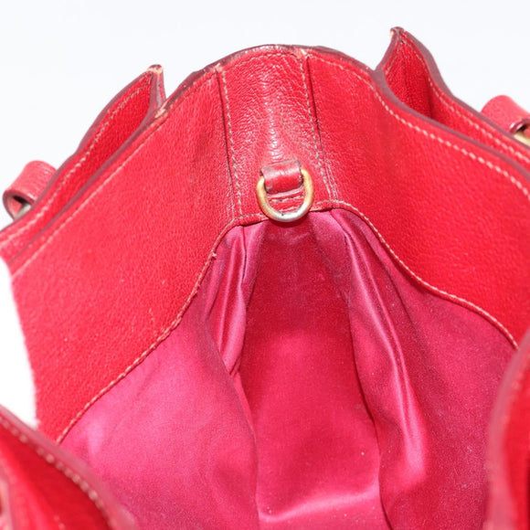 Miu Miu Ready Lock Hand Bag Leather 2way Orange Red Gold Auth am11916A