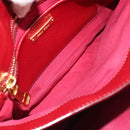 Miu Miu Ready Lock Hand Bag Leather 2way Orange Red Gold Auth am11916A-25