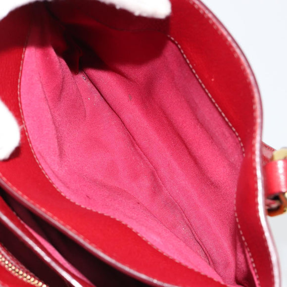 Miu Miu Ready Lock Hand Bag Leather 2way Orange Red Gold Auth am11916A