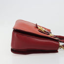 Miu Miu Ready Lock Hand Bag Leather 2way Orange Red Gold Auth am11916A-3