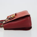 Miu Miu Ready Lock Hand Bag Leather 2way Orange Red Gold Auth am11916A-4
