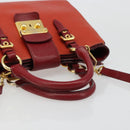 Miu Miu Ready Lock Hand Bag Leather 2way Orange Red Gold Auth am11916A-7