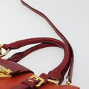 Miu Miu Ready Lock Hand Bag Leather 2way Orange Red Gold Auth am11916A-14