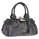 Chloe Paddington Hand Bag Leather Silver Auth am11917A-1