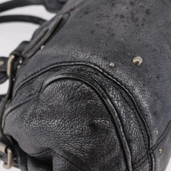 Chloe Paddington Hand Bag Leather Silver Auth am11917A