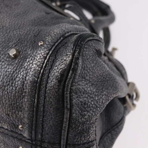 Chloe Paddington Hand Bag Leather Silver Auth am11917A