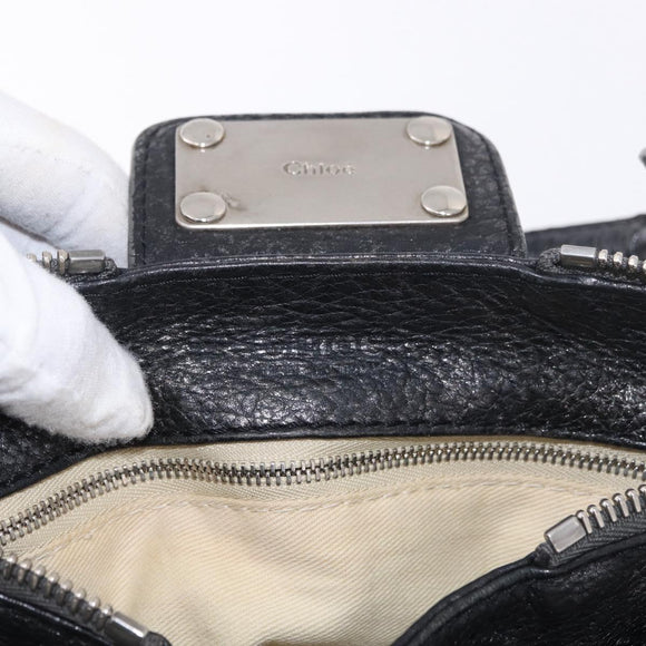 Chloe Paddington Hand Bag Leather Silver Auth am11917A