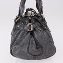 Chloe Paddington Hand Bag Leather Silver Auth am11917A-5
