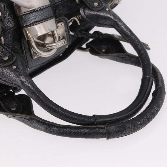 Chloe Paddington Hand Bag Leather Silver Auth am11917A