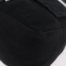 FENDI Mamma Baguette GM Shoulder Bag Cotton Jersey Black Silver Auth am11919-11