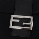 FENDI Mamma Baguette GM Shoulder Bag Cotton Jersey Black Silver Auth am11919-15