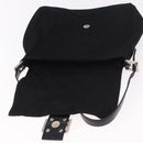 FENDI Mamma Baguette GM Shoulder Bag Cotton Jersey Black Silver Auth am11919-17