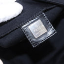 FENDI Mamma Baguette GM Shoulder Bag Cotton Jersey Black Silver Auth am11919-18