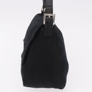FENDI Mamma Baguette GM Shoulder Bag Cotton Jersey Black Silver Auth am11919-4