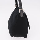 FENDI Mamma Baguette GM Shoulder Bag Cotton Jersey Black Silver Auth am11919-5