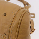Chloe Paddington Hand Bag Leather Beige Gold Silver Auth am11920V-15