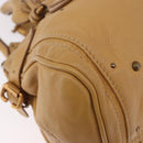 Chloe Paddington Hand Bag Leather Beige Gold Silver Auth am11920V-16