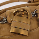 Chloe Paddington Hand Bag Leather Beige Gold Silver Auth am11920V-18
