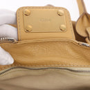 Chloe Paddington Hand Bag Leather Beige Gold Silver Auth am11920V-21