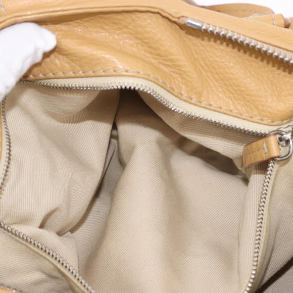 Chloe Paddington Hand Bag Leather Beige Gold Silver Auth am11920V