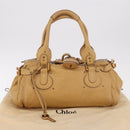 Chloe Paddington Hand Bag Leather Beige Gold Silver Auth am11920V-12