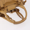 Chloe Paddington Hand Bag Leather Beige Gold Silver Auth am11920V-7