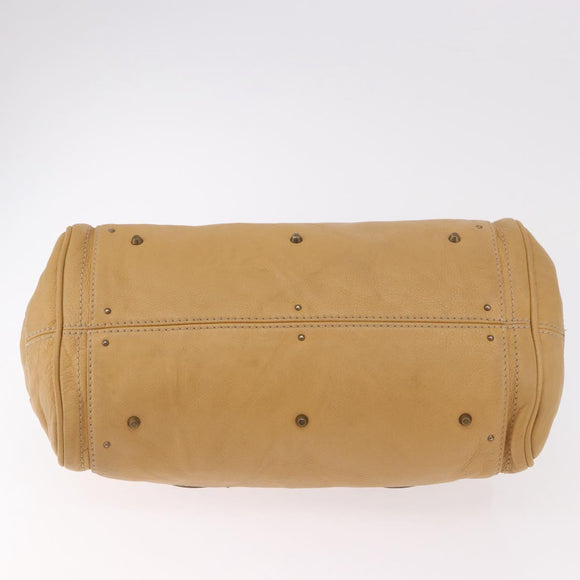 Chloe Paddington Hand Bag Leather Beige Gold Silver Auth am11920V