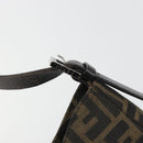 FENDI Zucca Canvas Mamma Baguette Shoulder Bag Black Brown Auth am11921A-17