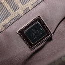 FENDI Zucca Canvas Mamma Baguette Shoulder Bag Black Brown Auth am11921A-19