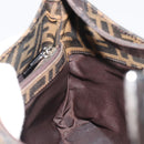 FENDI Zucca Canvas Mamma Baguette Shoulder Bag Black Brown Auth am11921A-21