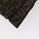 FENDI Zucca Canvas Shoulder Bag Black Brown Auth am11922V-15